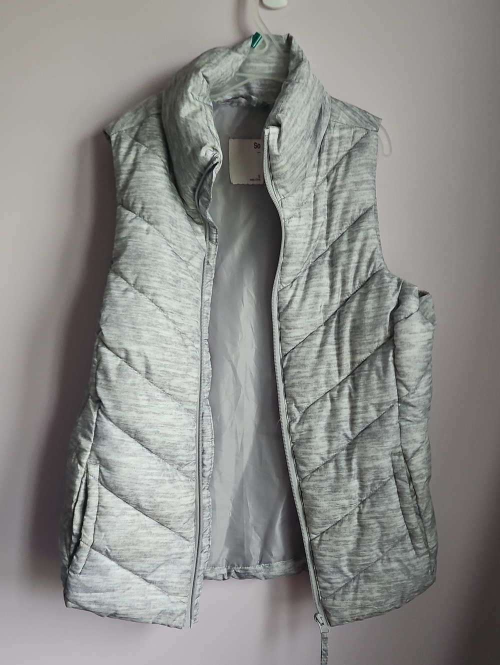 SO Light Gray Quilted Puffer Vest